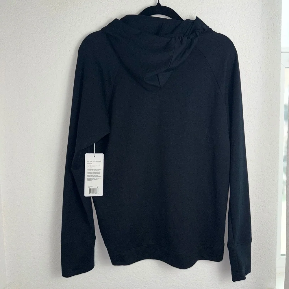 Balance Collection Jacoby LS Hoodie Mens Medium Black French Terry NWT - Picture 2 of 6